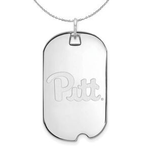 Sterling Silver U. of Pittsburgh Dog Tag Necklace - 24 Inch